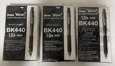Pentel Ballpoint Pens - 36 Pens Total - BK440 - 1.0mm - Black Ink - Retractable