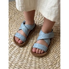 Lucky Brand Toddler Girl Woven Sandals Soft Blue Summer Shoes Cute Comfy