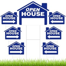 7 Pcs Open House Signs for Real Estate 18 x 14 Inch Double Sided Estate Prope...