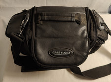 Case Logic Black Leather Camera Camcorder Travel Carrying Bag Case w/ Strap