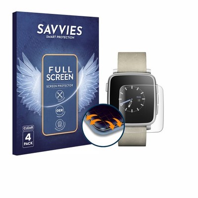 4x Full-Screen Schutz Folie für Pebble Time Steel 3D Curved Edge Display