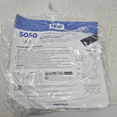 National Guard Products Seal Gasket Doors Windows 5050B 20' Fire/Smoke Extruded
