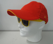 McDonald's Employee "Crew Cap" Red-Orange Yellow Mesh Snapback '22 Uniform Hat