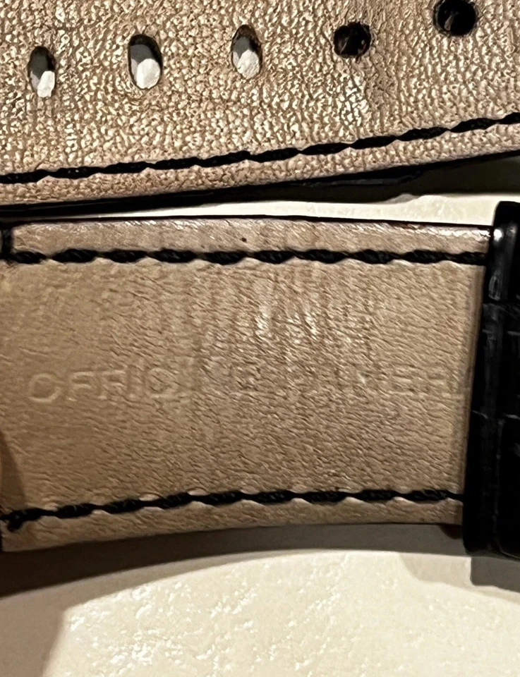 Auténtica correa de reloj Officine Panerai 22 mm negra de cocodrilo OEM Foto 4 de 4