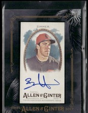 2017 Topps Allen & Ginter #MA-BZ Bradley Zimmer Mini Framed Auto Black #/25