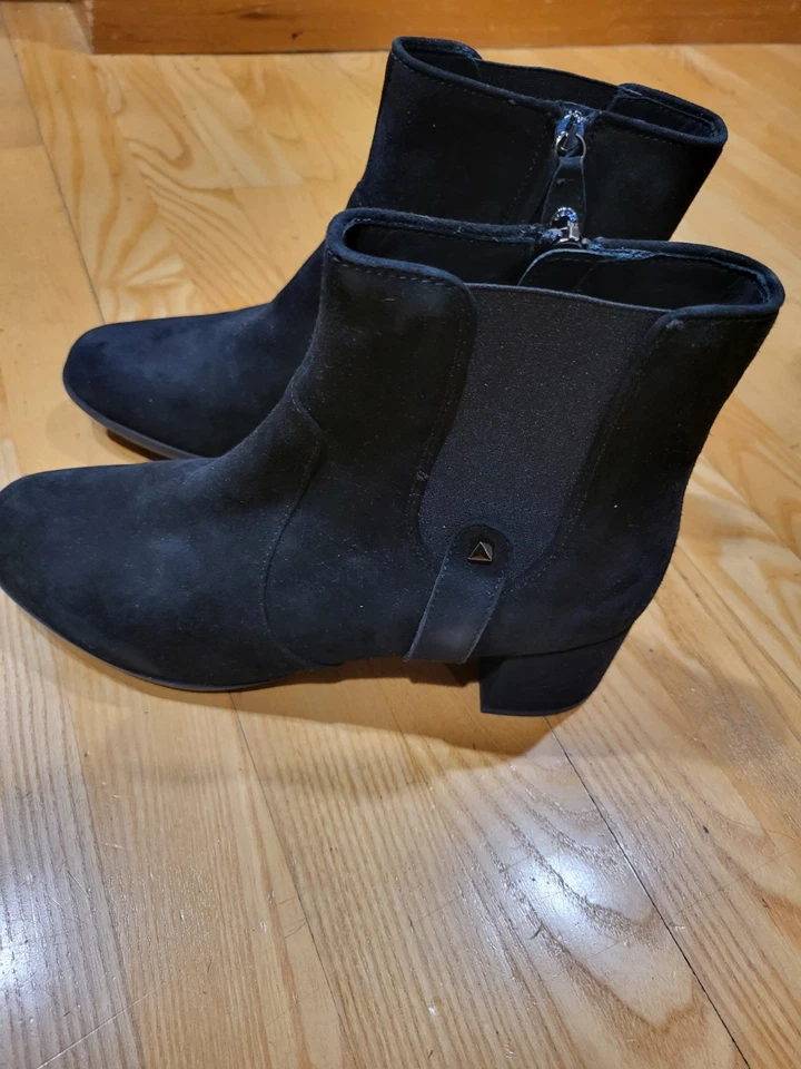 Geox Mujer D Nueva Annya Medio Tobillo Cuero Gamuza Bota Negra Talla 39.5 EUR 9 EE. UU. Foto 4 de 4