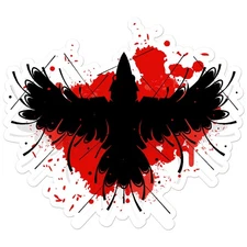 Crow Blood Splatter - Vinyl Decal Sticker - Car Window Laptop - ebn12031