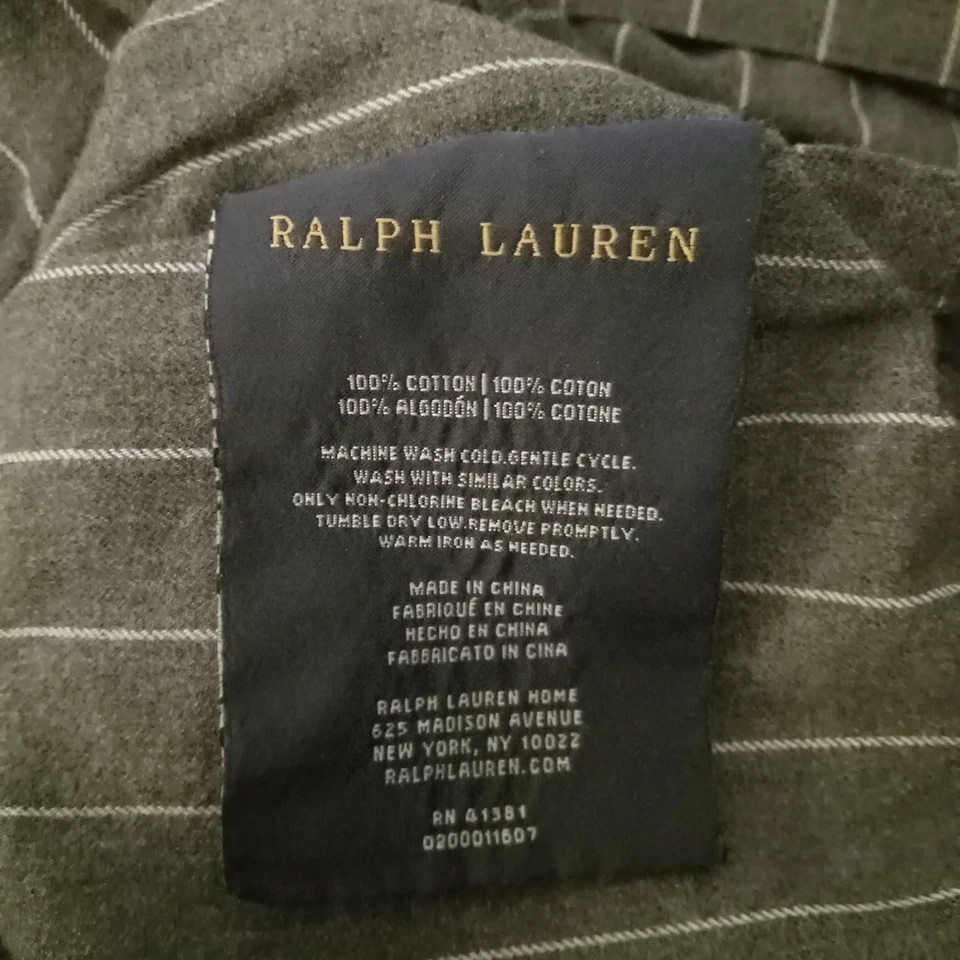 Capa de edredom de algodão listrada cinza escuro Ralph Lauren - Imagem 2 de 4