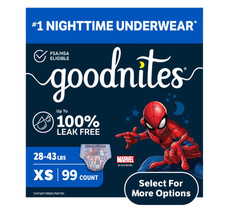 Goodnites Boys Overnight Bedwetting Underwear XS 99 Count 28-43 lbs