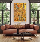 NEW ABSTRACT ART ON CANVAS Original Acrylic Painting BRIGHT SIGNED 62x42