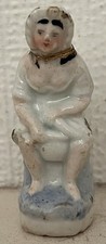 Antique Lady on Chamber Pot Figurine Ornament Toilet Victorian - Staffordshire?