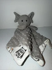 Boritar Elephant Lovey Gray Baby Safari Wild Animals Plush Minky Neutral