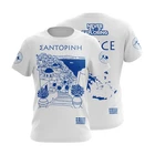 Santorini Greece Vintage Graphic T-Shirt / Premium Retro Travel Mediterranean