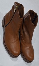 Valerias Women's Tan Leather Ankle Boots - Made in Spain Comfort Size EU 40 UK 7