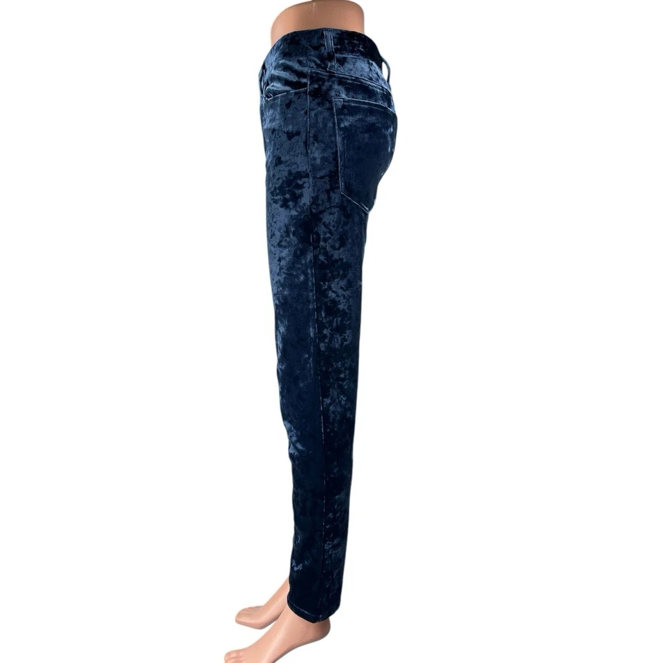 Pantalones ajustados Joe's The Charlie azul terciopelo aplastado cintura alta 28 Foto 2 de 4