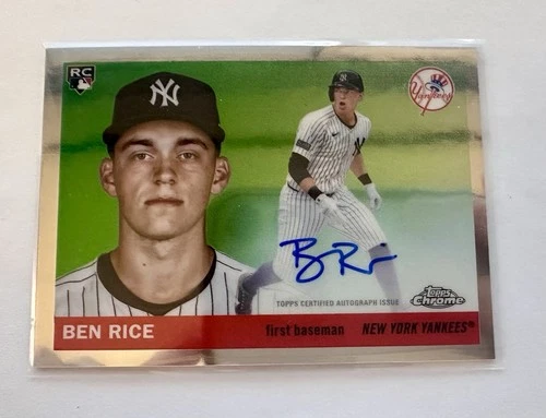 2025 Topps Chrome Platinum Ben Rice Rookie Auto RC#CPA-BR Yankees Signed On Card