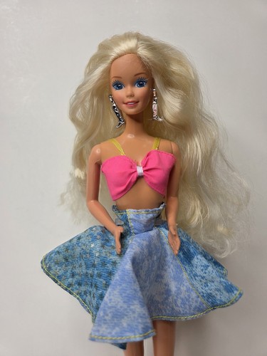 Western Stampin Barbie 1993 Vintage Fashion Doll Boots Earrings Western - Picture 7 of 9