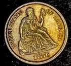 1876 Seated Liberty Silver Dime 10c High Grade AU Toned Type Coin