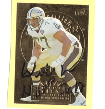 Autographed Willie Roaf HOF 2012 added 1995 Saints #216 Gold Fleer Ultra