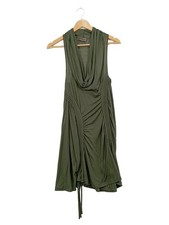 Johnny Was Damen Sommerkleid Gr. 40/L Oliv Viskose Bohemian Raffungen