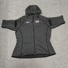 Nike Size 2XL Women Tech Fleece USA Zip Hoodie Jacket Gray Pro Elite CT4042-001