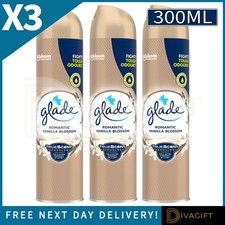3 x GLADE ROMANTIC VANILLA BLOSSOM AIR FRESHENER ROOM SPRAY 300ML TRUE SCENT NEW