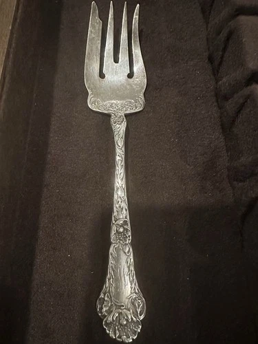 Sterling Silver serving fork Poppy pattern by Gorham