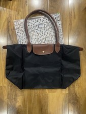 Longchamp Le Pilage Tote Bag Shoulder Bag Handbag Black Large NEXT DAY DISPATCH