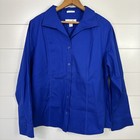 Women's Chico's No Iron Royal Blue Long Sleeve Button Front Shirt sz 2 / Large