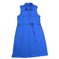 Talbots Sleeveless Dress Tie Waist Womens XL Petite Preppy