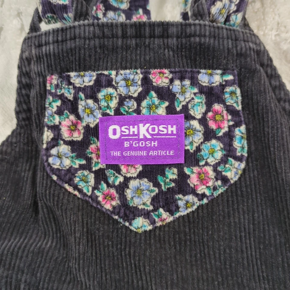 Vestido de Colección Oshkosh B’gosh Vestbak Floral Pana Talla 6 Otoño Negro Foto 2 de 4