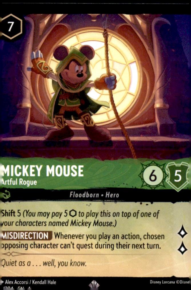 Mickey Mouse - Artful Rogue 88/204 Super Rare The First Chapter Lorcana NM
