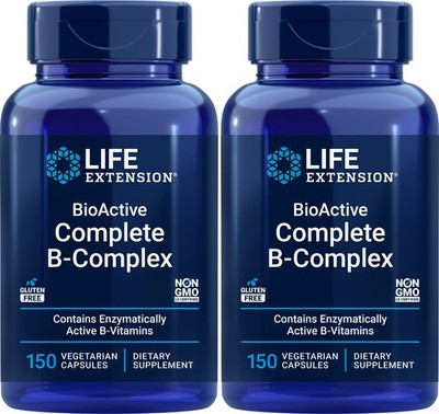 Life Extension BioActive Complete B-Complex, 150 Veg 150 Count (Pack of 2)
