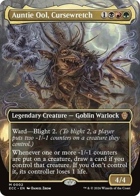 MTG Auntie Ool, Cursewretch - Foil - Borderless NM-Mint Commander: Lorwyn Eclips