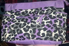 GERBER Large Cheetah Print Purple/Black Canvas Diaper Bag 7 Pockets