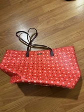 KATE SPADE Red Graphic Print Shore Street Fiesta Dot Margareta Tote Shoulder Bag