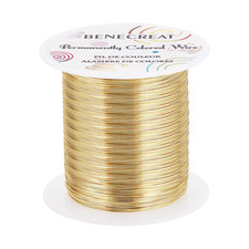 BENECREAT 26 Gauge 131 Yards Jewelry Beading Wire Light Gold Tarnish Resistant C