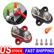 2pcs 1/4" M8 12-48V Bus Bar Terminal Block Power Stud Battery Junction Post USA