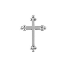 Silver Budded Cross Lapel Pin (2 Pieces) Made in USA