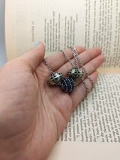 Beaded Purple Hippie Necklace Silver Beaded Necklace Glitzy Gifts for Her 