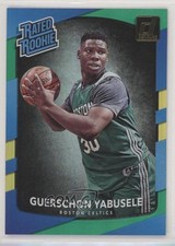 2017 Donruss Rated Rookies Holo Green & Yellow Laser Guerschon Yabusele #154 4g0