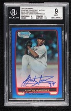 2012 Bowman Chrome Prospects Blue Refractor Carlos Martinez BGS 9 MINT Auto 8k4