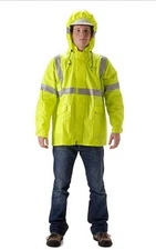 Gently Used NASCO FR Class 3 Hi Vis ArcLite USA Rain Jacket 1503JF Sz L $183