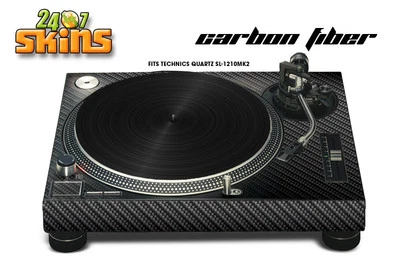 247SKINS Skin Decal Sticker for Technics Quartz SL Turntable Pro Audio Mixer CARBON Look