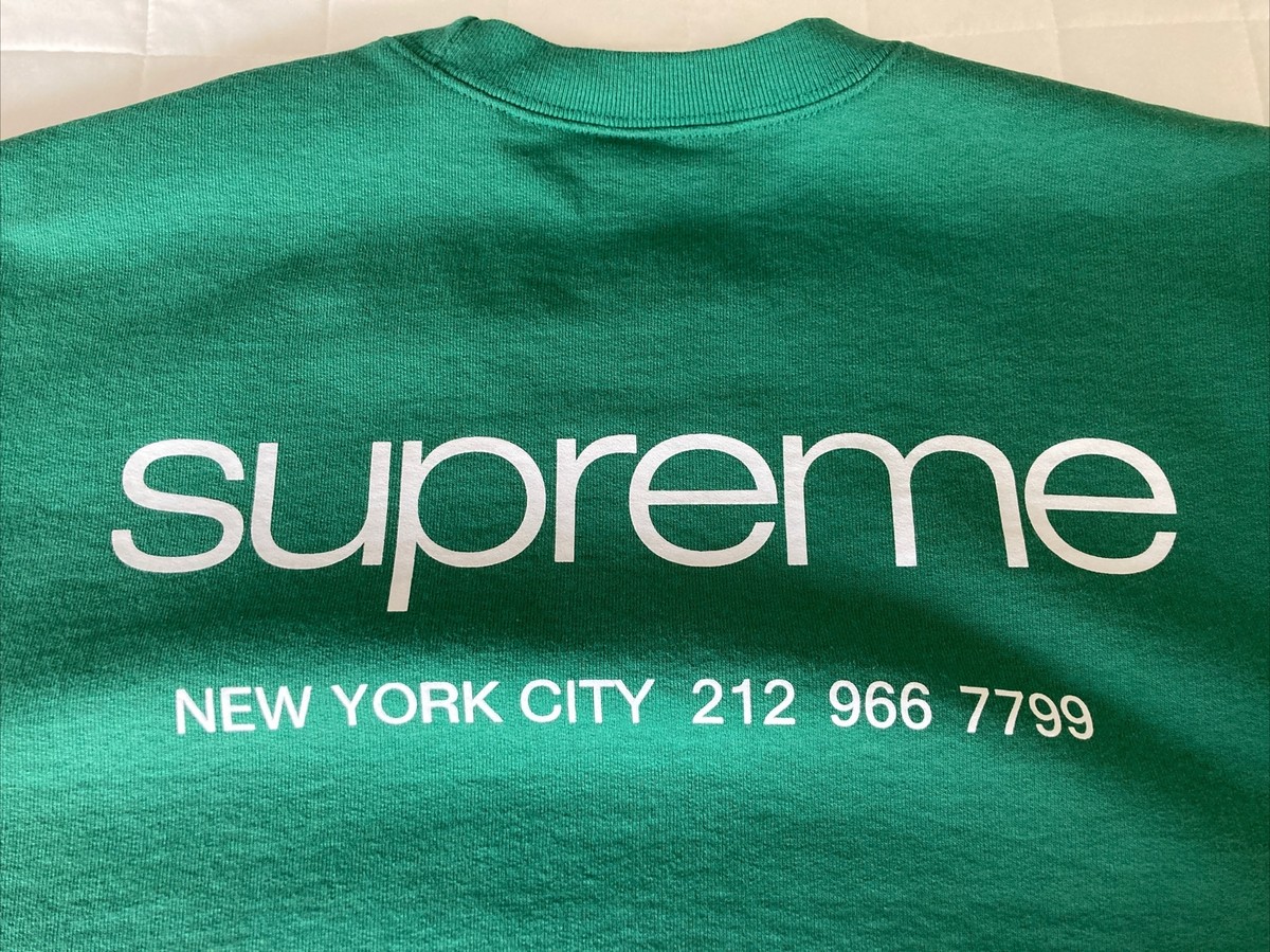Supreme NYC Crewneck Pine Green Size Small BRAND NEW FW23 Supreme NYC Crewneck Pine Green Size Small BRAND NEW FW23