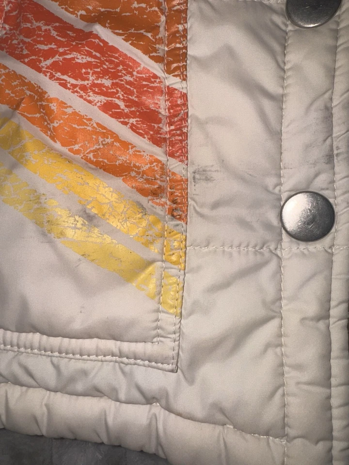 Roxy Women’s Trucker Tan Corduroy Cream Puffer Jacket Y2K 90s VTG Size Small - Image 4 of 4