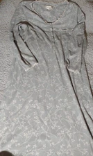 Eileen West Polyester Nightgown Medium Grey Long Sleeve Heirloom Sleep Dress