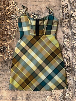 Urban Outfitters UO Green Keya Plaid Mini Dress Size Extra Small | eBay