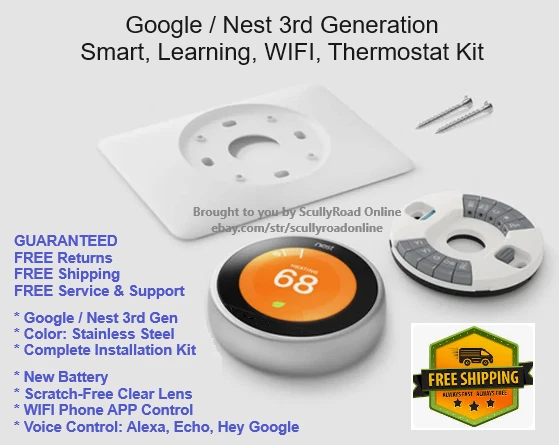 SALE: Google Nest 3rd Gen Learning Thermostat WIFI Smart Stainless Steel T3007ES
Opens in a new wind