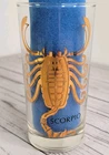 Scorpio Zodiac Glass Tumbler Anchor Hocking 22K Gold Highball Barware VTG